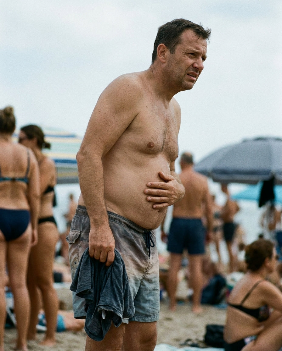 Stydím se sundat si tričko na pláži nebo u bazénu.